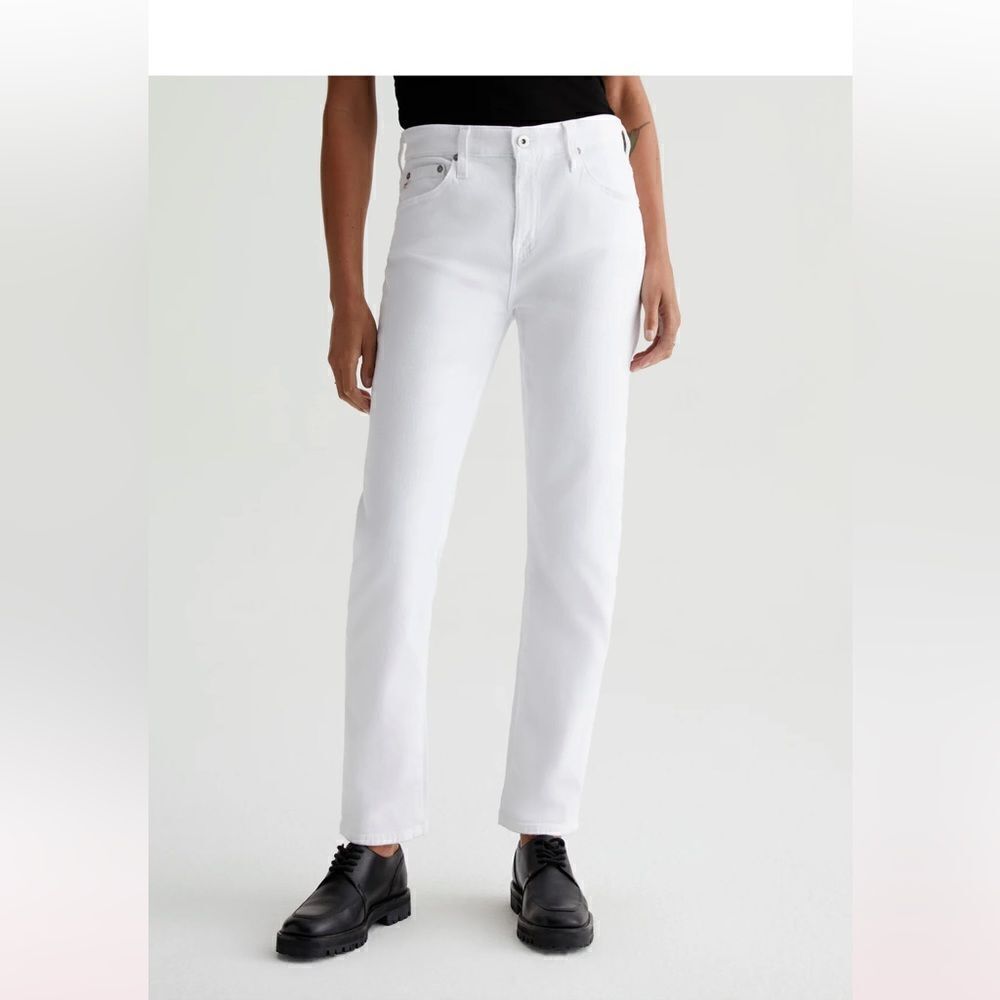AG Ex-Boyfriend Slouchy Slim‎ Straight Leg Jeans White Size 30 NWT